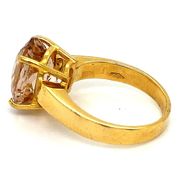 Imperial Topaz 8.74ct Solid 18K Yellow Gold Ring - Picture 5 of 7